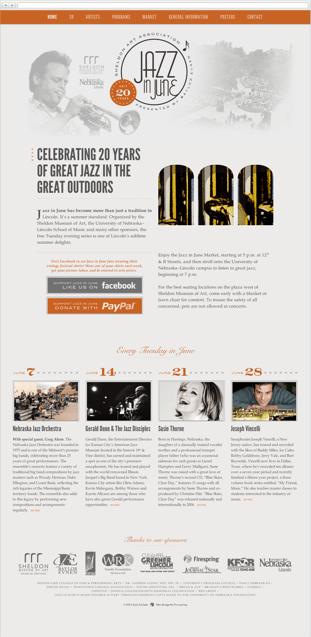Jazz In June 20th Anniversary Website